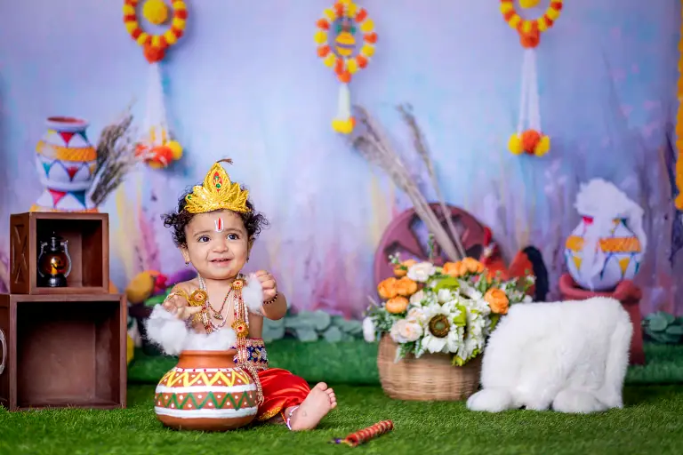 krishna theme baby photoshoot