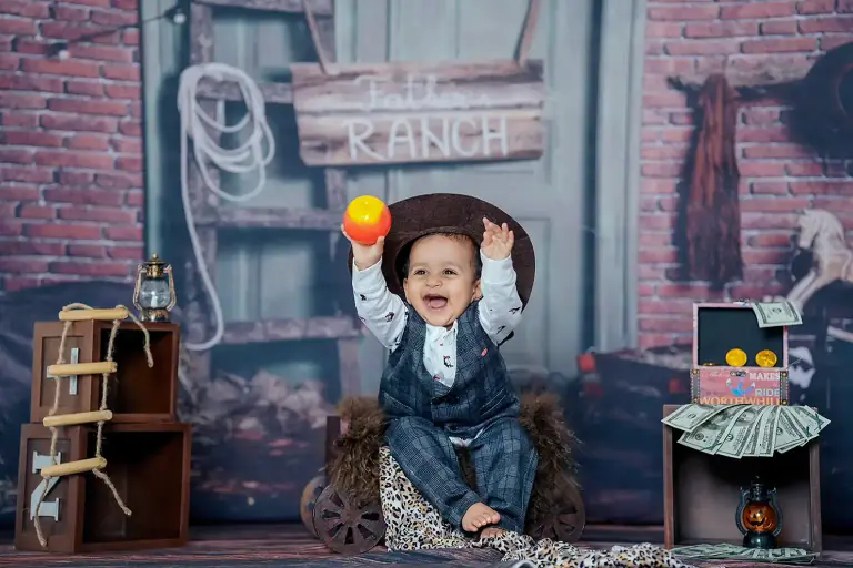 Cow Boy theme baby photoshoot