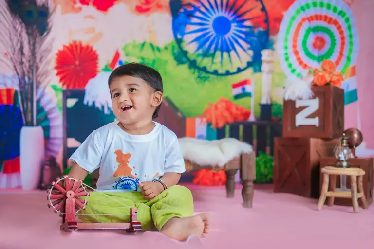 I Love India theme baby photoshoot