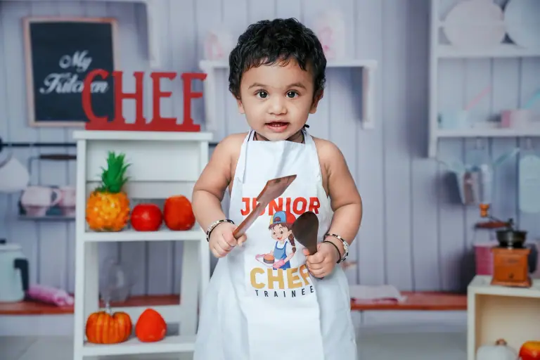 My Kitchen theme baby photoshoot