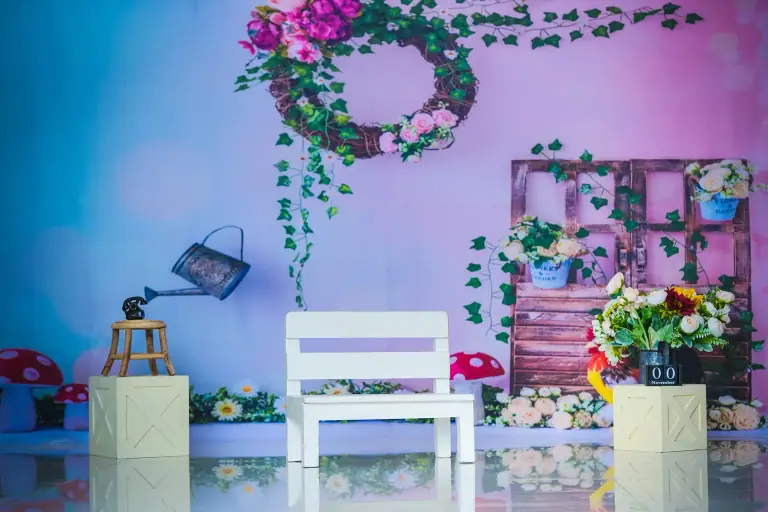 Pretty Backyard theme baby photoshoot