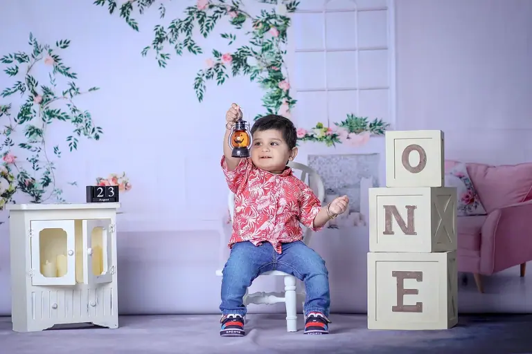 Pretty Living Room theme baby photoshoot