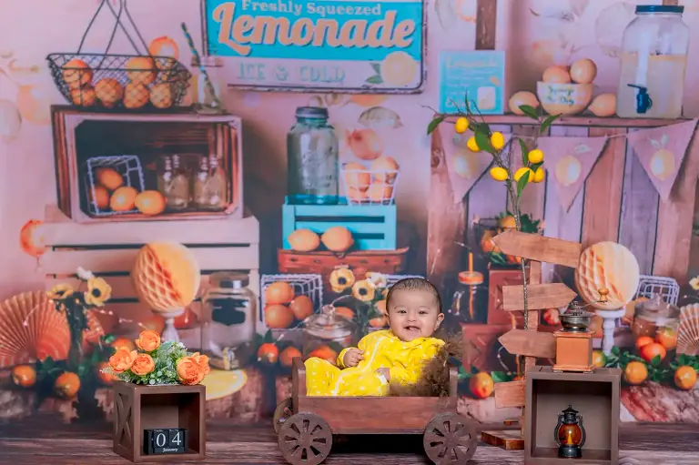 The Lemon Tree theme baby photoshoot